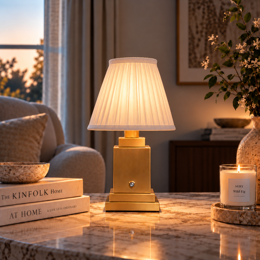 Stockholm Classic Gold - Mayfair Shade Rechargeable Table Lamp