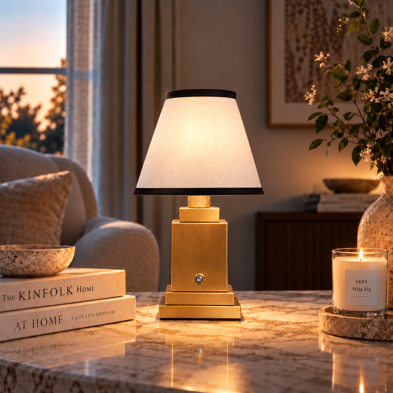 Lampu Meja Boleh Cas Semula Stockholm Classic Gold - Classic Noir