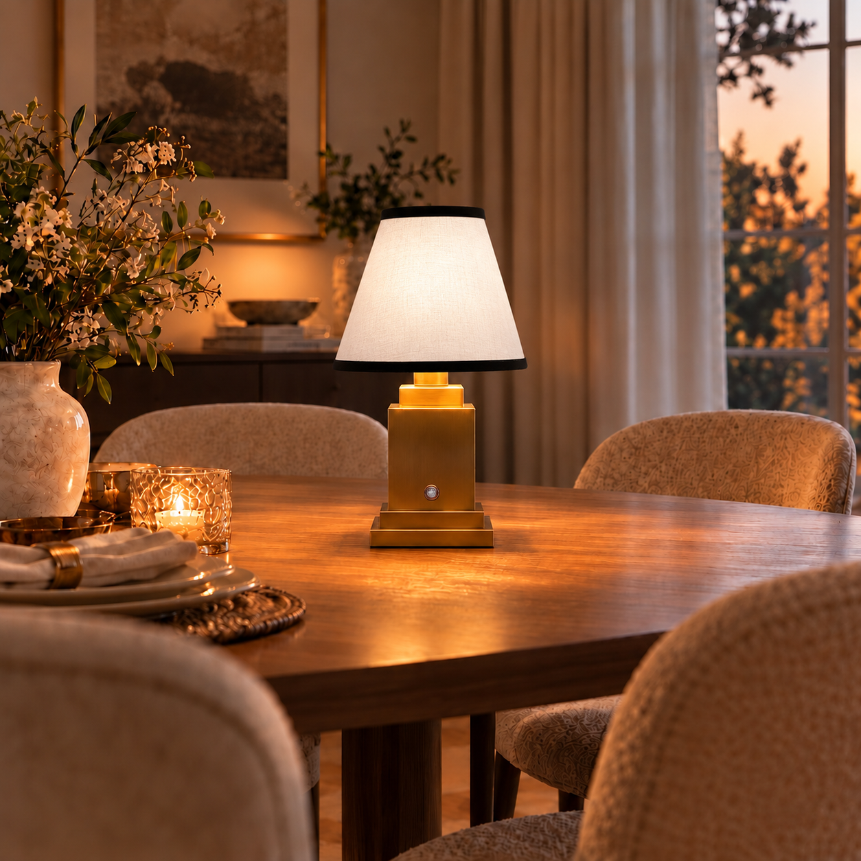 Lampu Meja Boleh Cas Semula Stockholm Classic Gold - Classic Noir