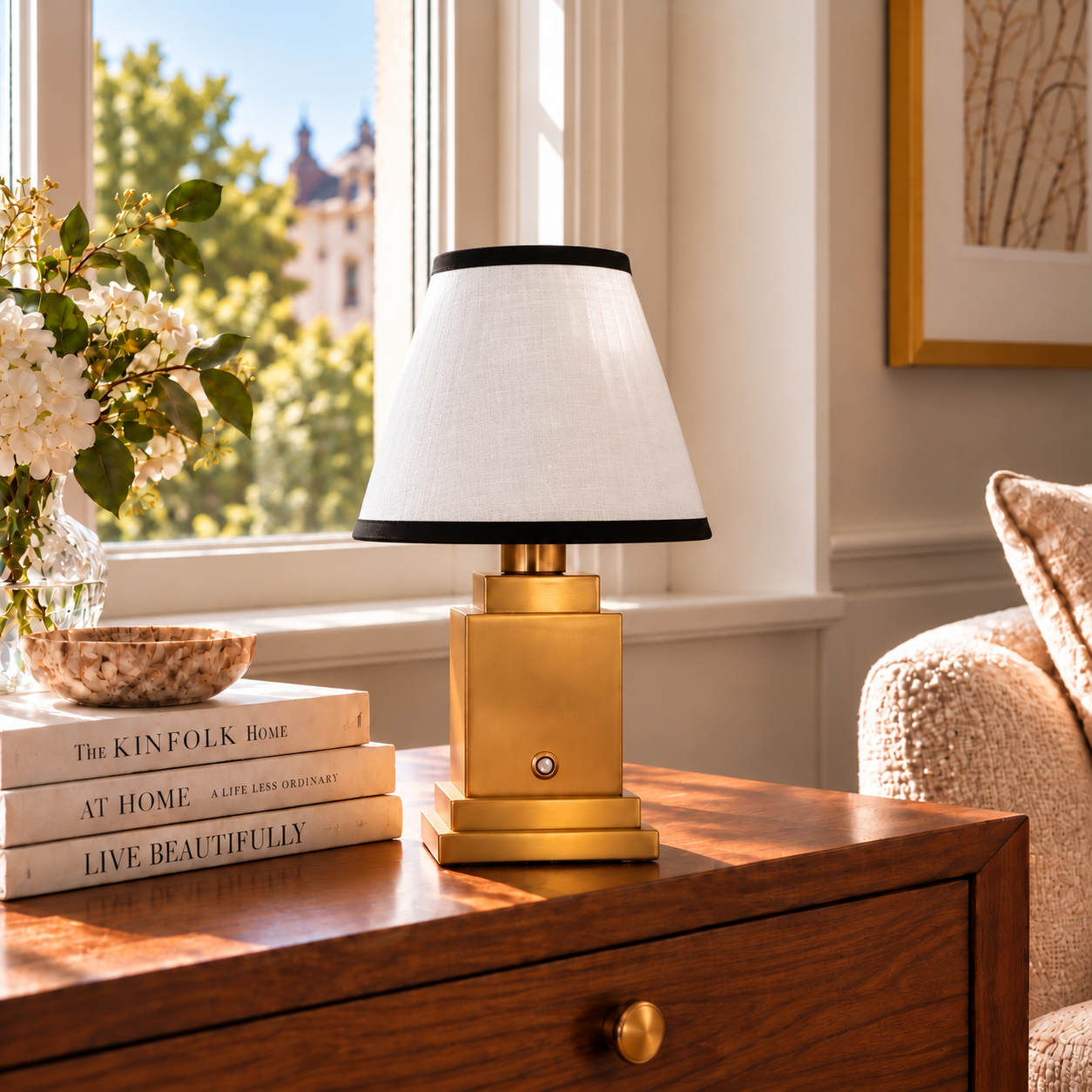 Lampu Meja Boleh Cas Semula Stockholm Classic Gold - Classic Noir