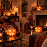 x4 LED Ceramic Jack O' Lanterns