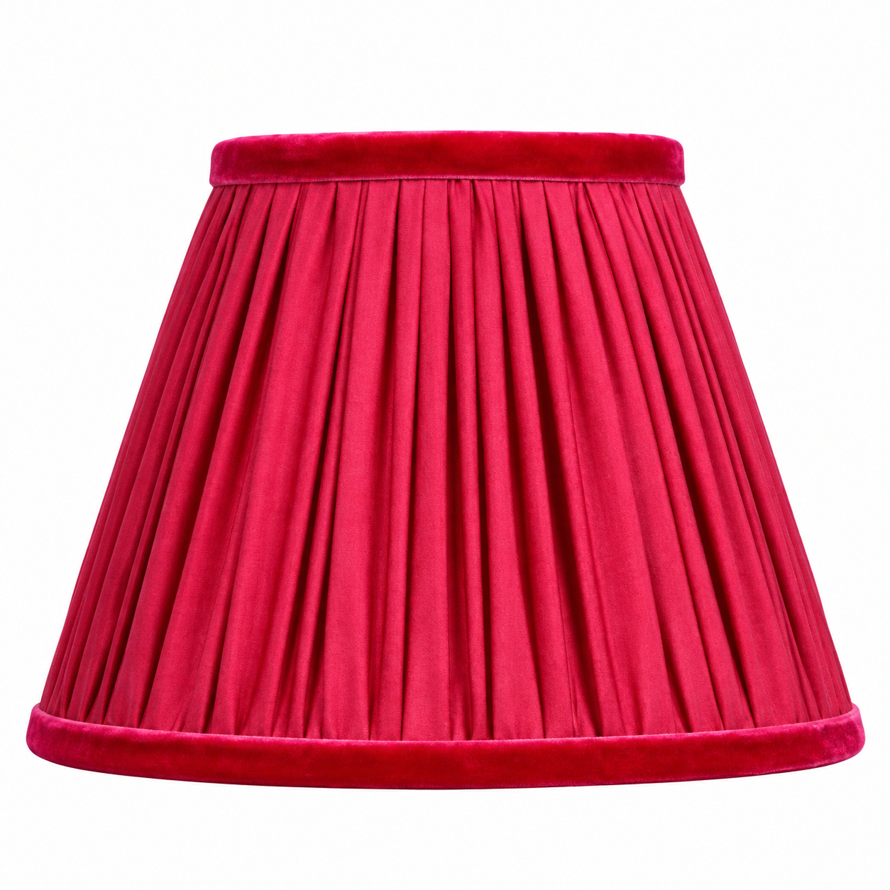 Crimson Velvet Pleated Lamp Shade