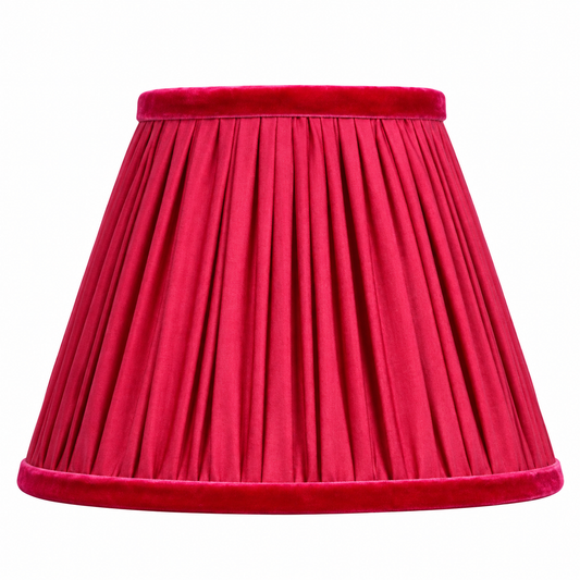 Crimson Velvet Pleated Lamp Shade
