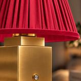 Lámpara de mesa recargable Stockholm dorado clásico - Terciopelo Carmesí