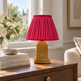 Lámpara de mesa recargable Stockholm dorado clásico - Terciopelo Carmesí