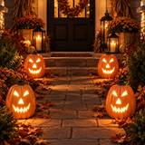 x4 LED Ceramic Mini Jack O' Lanterns