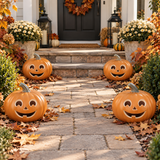 x4 LED Ceramic Jack O' Lanterns