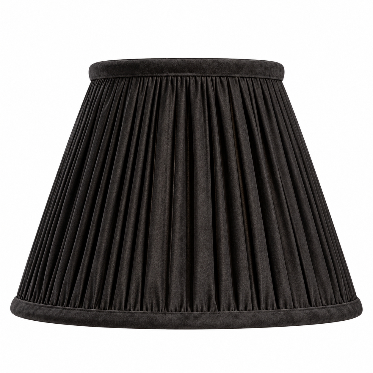 Midnight Noir Pleated Lamp Shade