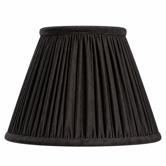 Midnight Noir Pleated Lamp Shade