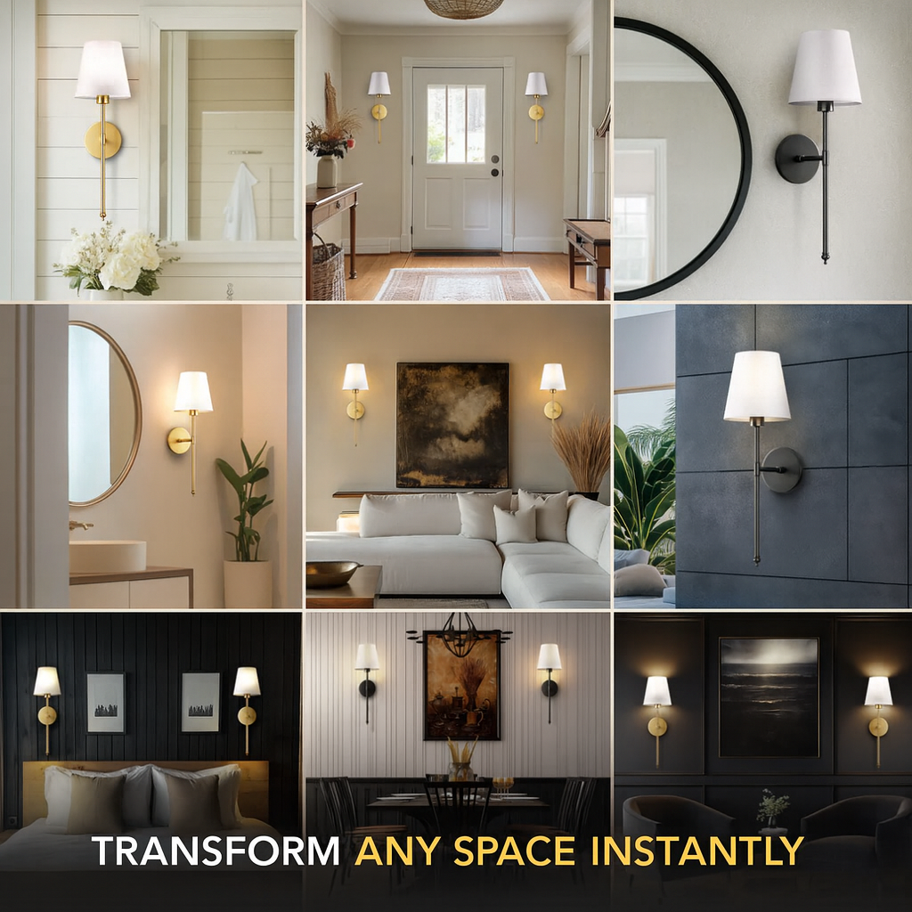 Stockholm Black Wall Sconce (Set of 2)