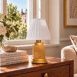 Lampu Meja Boleh Cas Semula Stockholm Classic Gold - Mayfair Shade