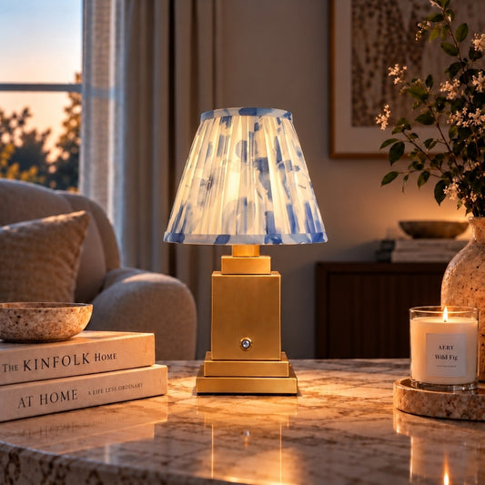 Stockholm Classic Gold - Magnolia Blue Rechargeable Table Lamp