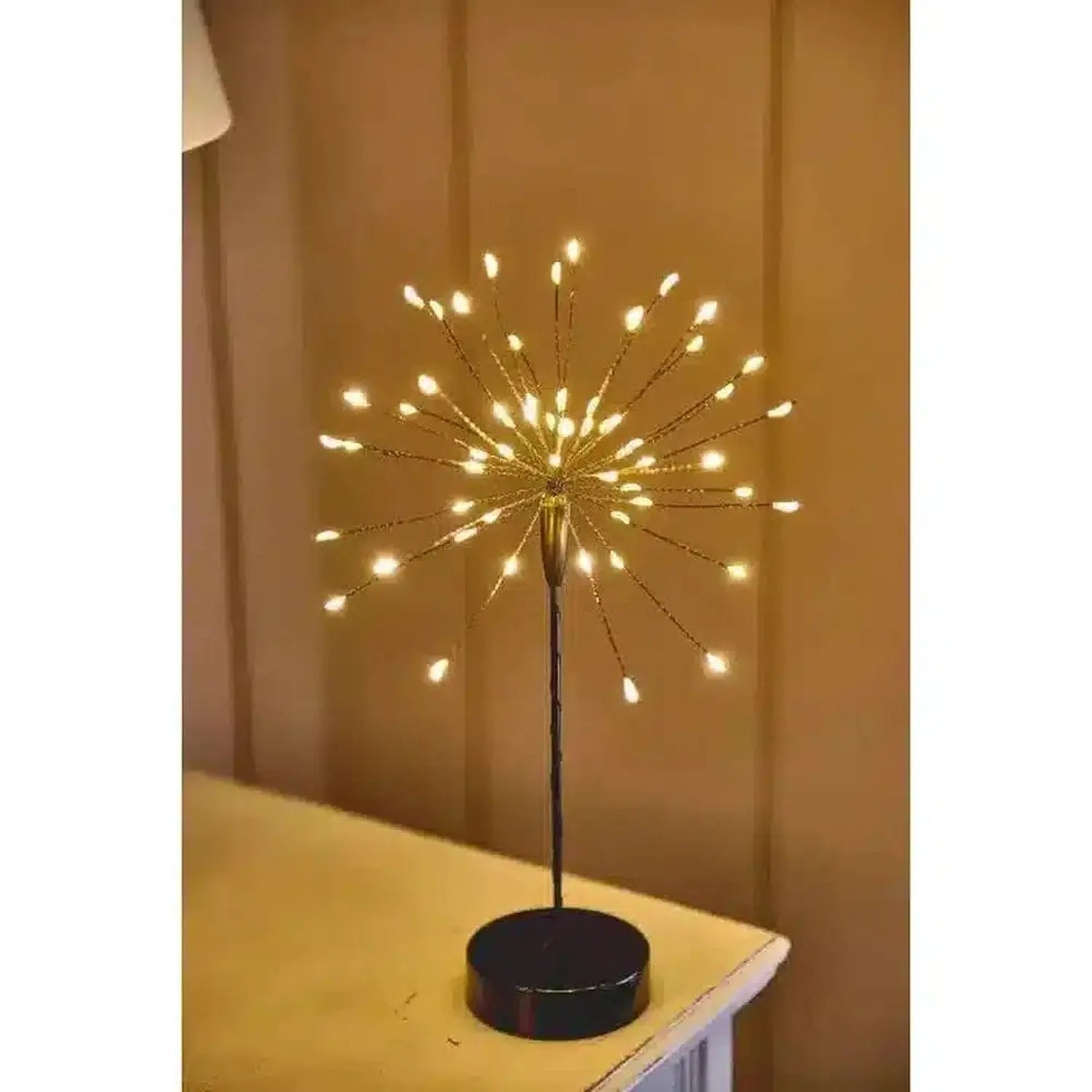 x12 Mini-bordlamper med stjernelys, sort