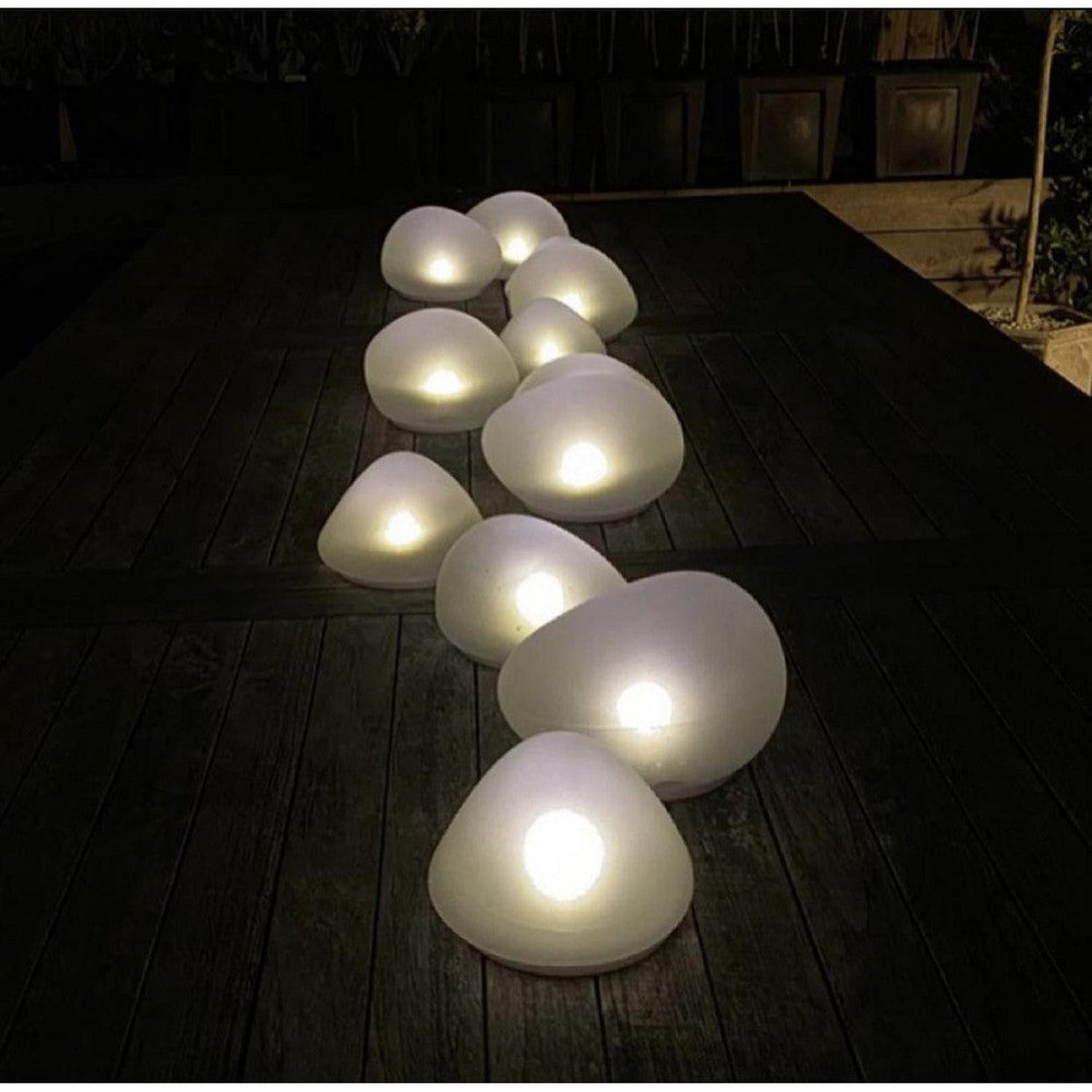 x12 Solar Glass Pebble Lights