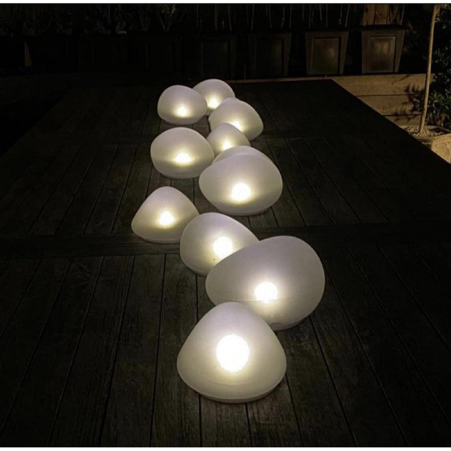 x12 Solar Glass Pebble Lights