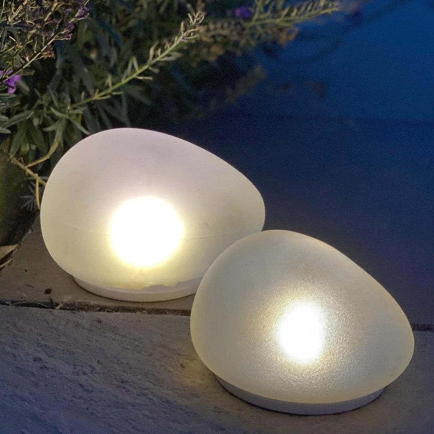 x12 Solar Glass Pebble Lights